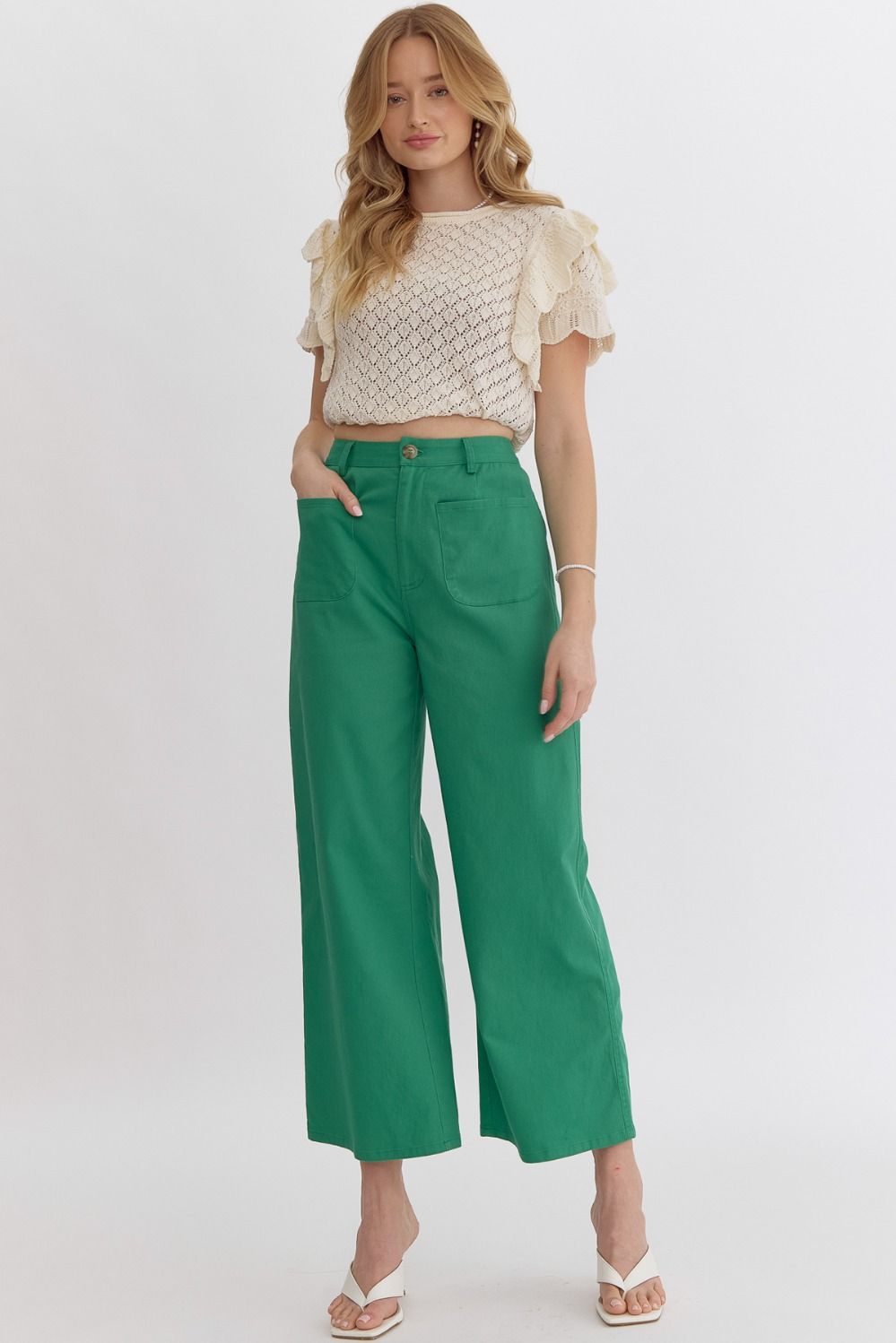 Lead the Way Green Wide Leg Pants