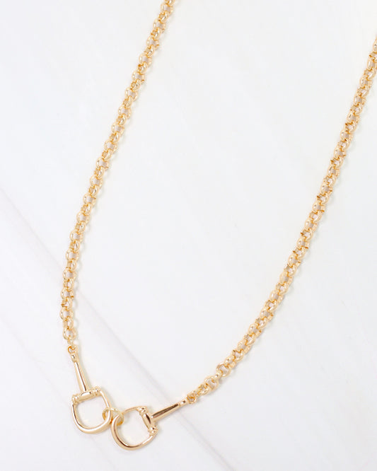 Boyer Double Horsebit Necklace Gold