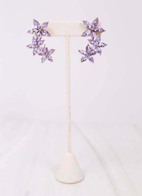 Erna CZ Flower Earring Lavender - Caroline Hill