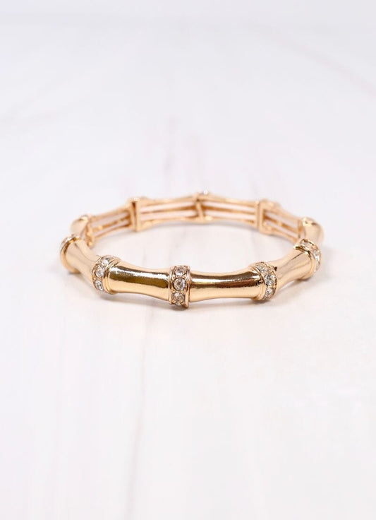 Erwin Stretch Bracelet with CZs GOLD - Caroline Hill