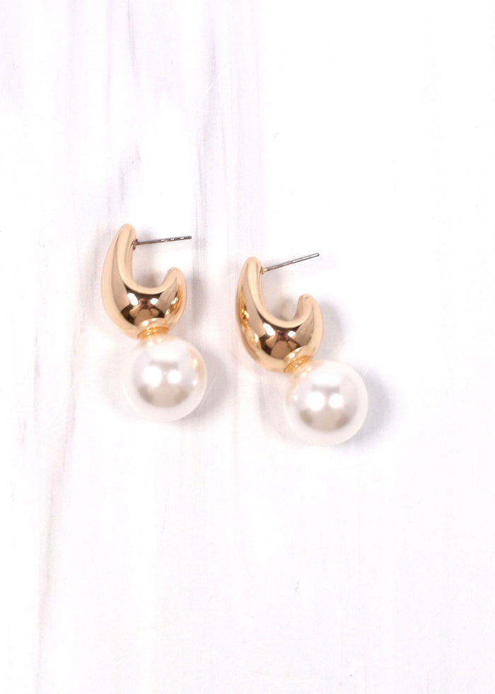 Espanola Pearl Drop Earring GOLD - Caroline Hill