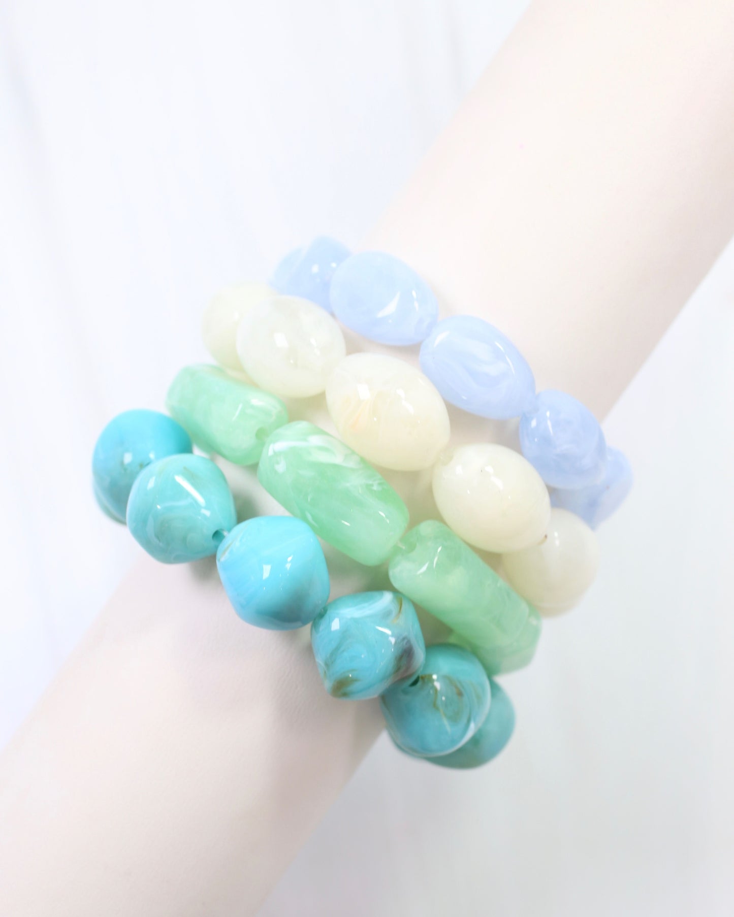 Joplin Marble Beaded Bracelet Set Mint