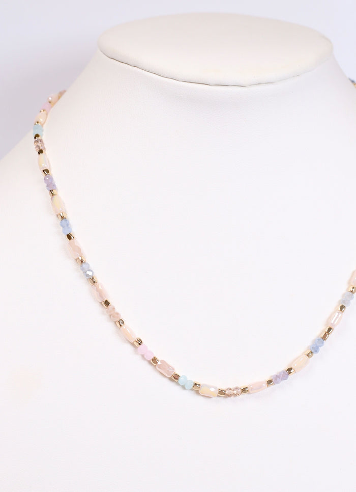 Evanston Glass Bead Necklace PASTEL MULTI - Caroline Hill
