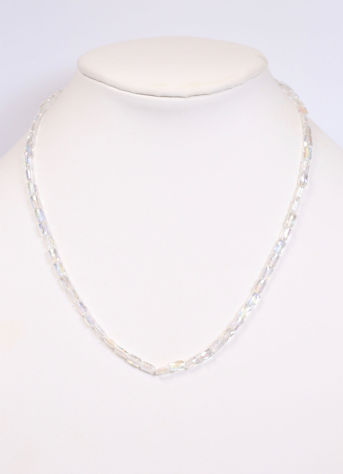 Everette Glass Bead Necklace CLEAR OPAL - Caroline Hill