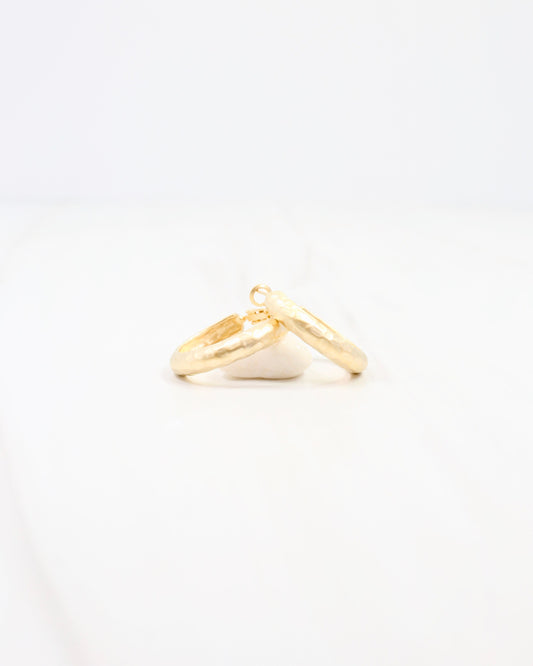 Glassboro Hammered Hoop Earring WR Matte Gold