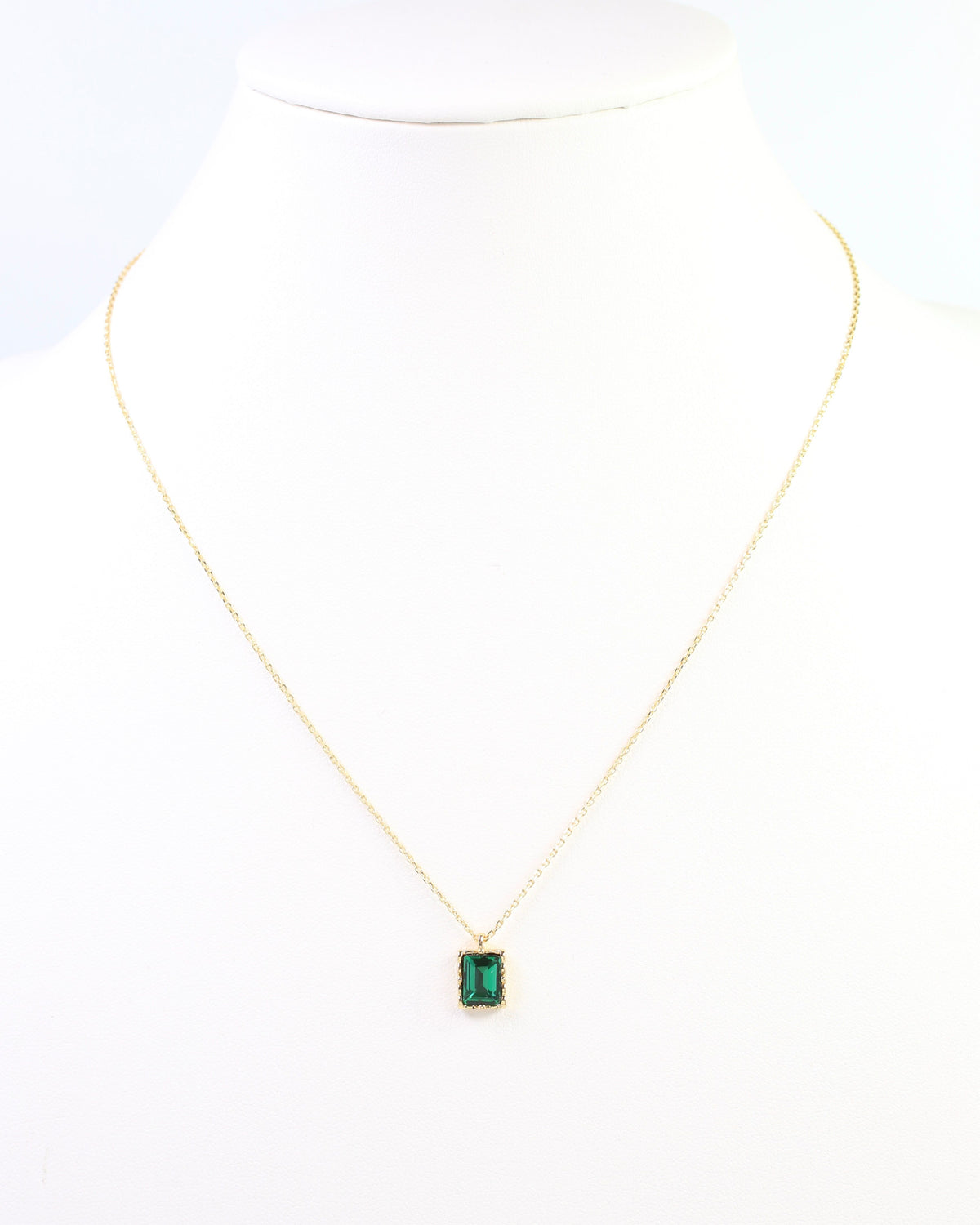 Edwardo Emerald Cut CZ Necklace WR Emerald