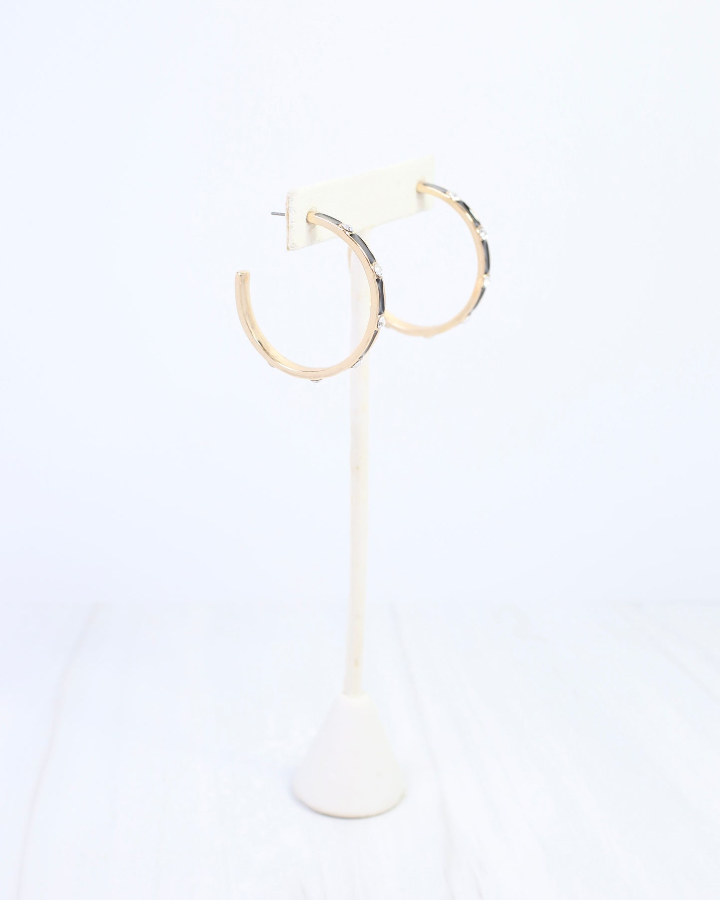 Bramwell Enamel Hoop Earring Black
