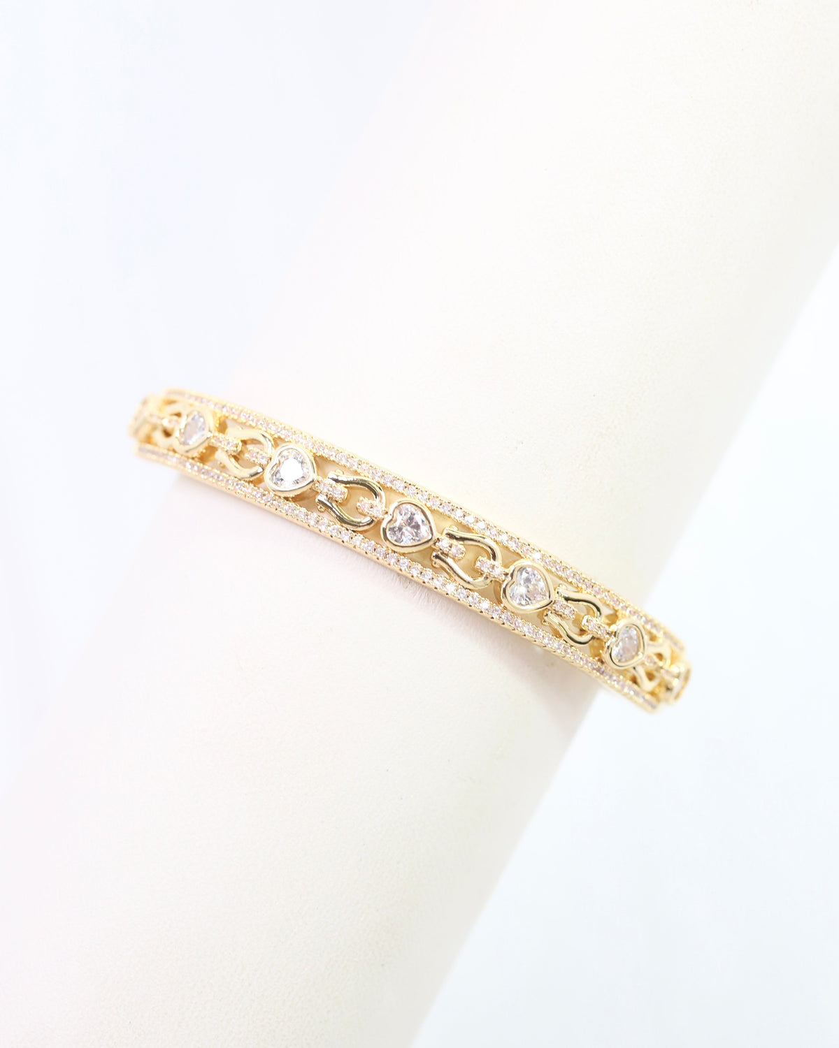 Rayna Horsebit CZ Bangle Bracelet WR GOLD