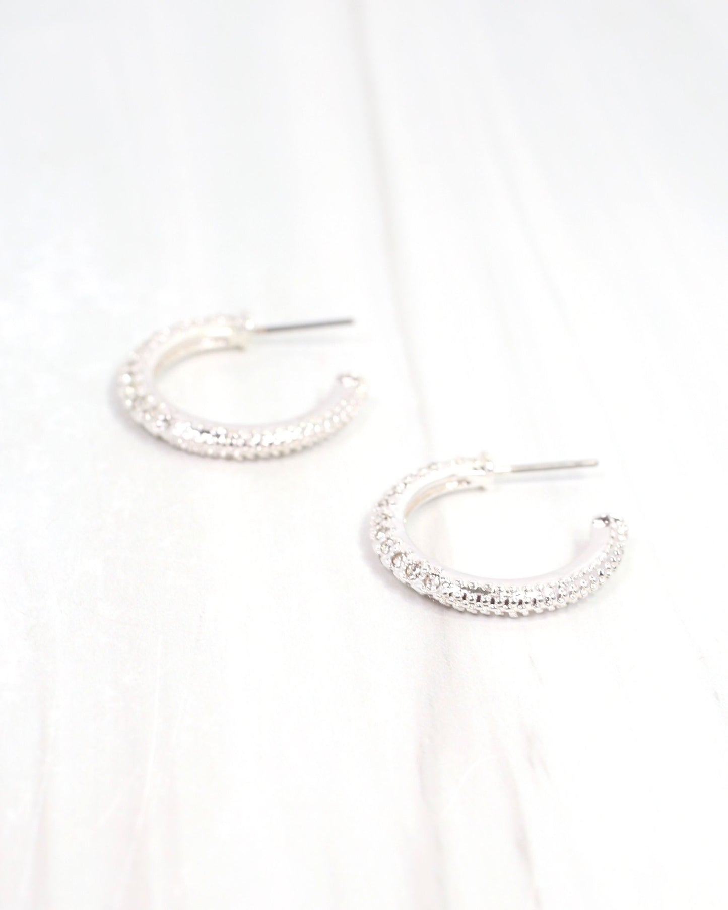 Mill Creek Pave Hoop Earring Silver