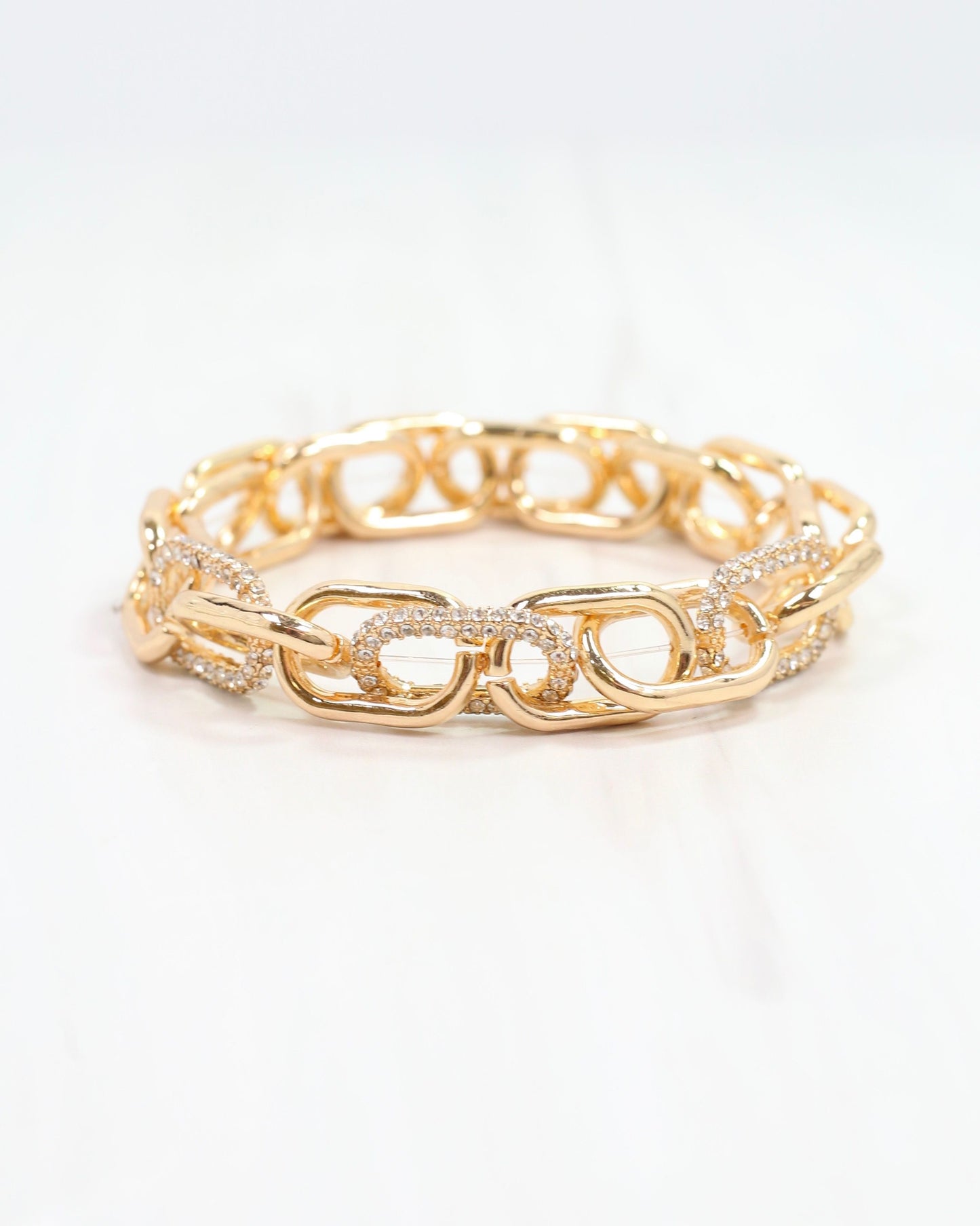 Currie Link Stretch Bracelet Silver Gold