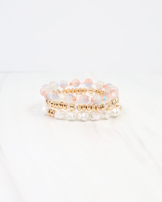 Barberton Stretch Bracelet Set Cream
