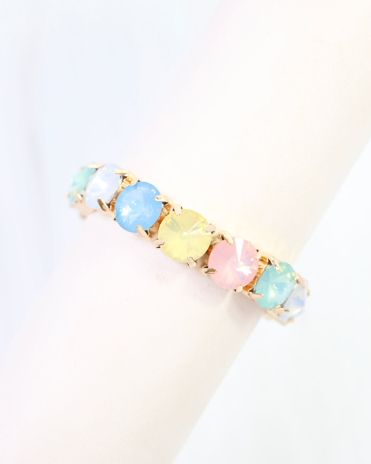 Harper Rhinestone Stretch Bracelet Pastel Multi