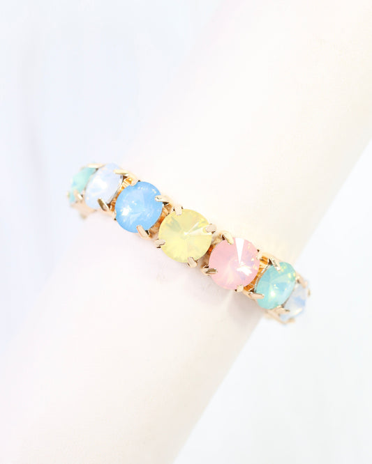 Harper Rhinestone Stretch Bracelet Pastel Multi