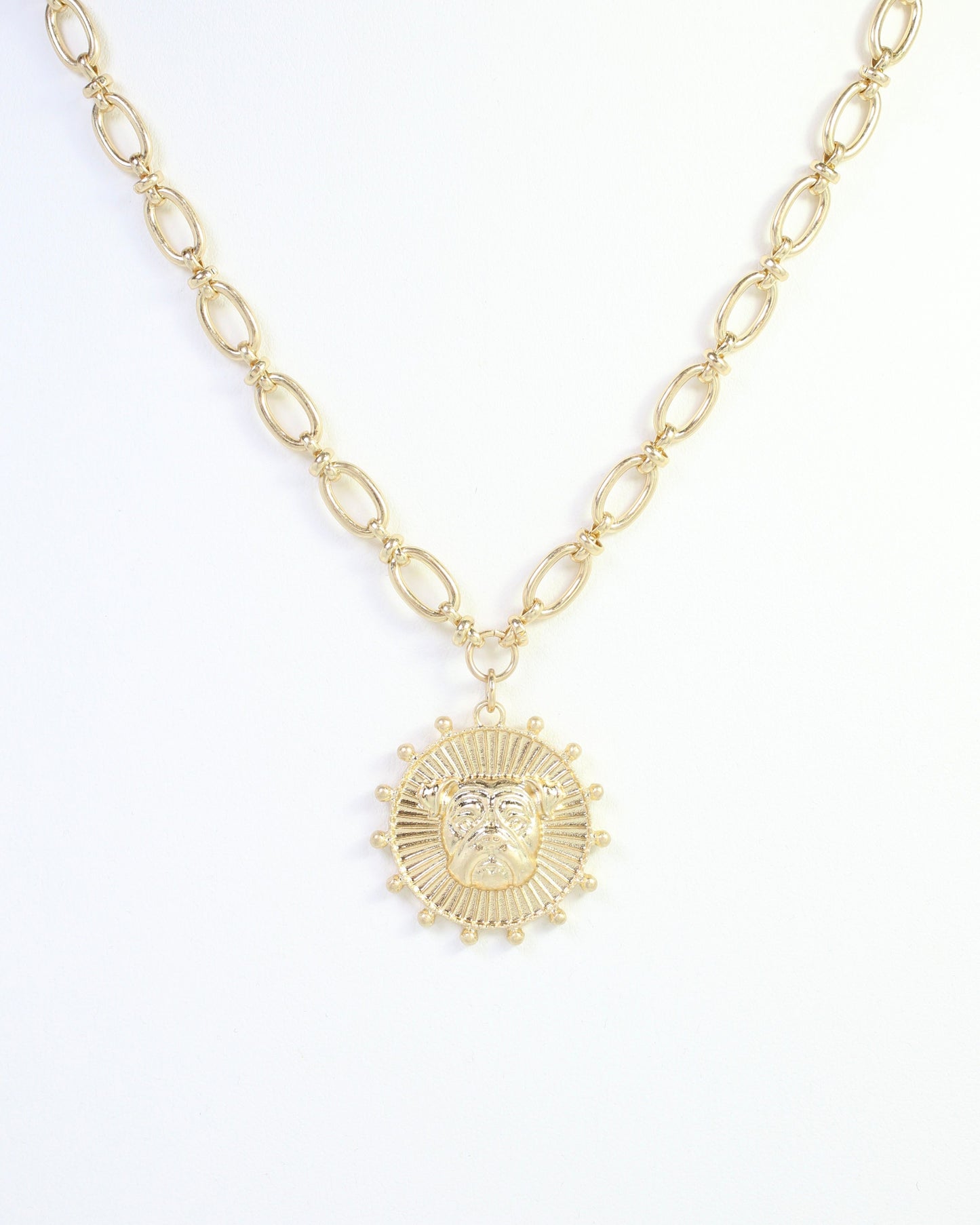 Carmen Coin Necklace Dog Worn Gold