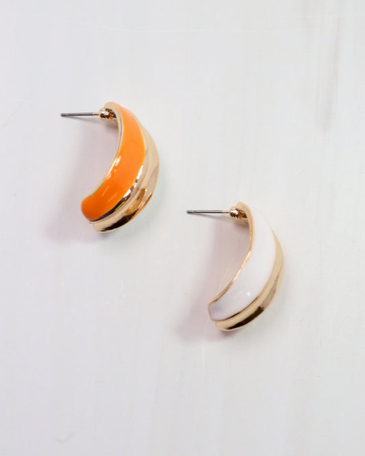 Penney Hoop Earring Orange White