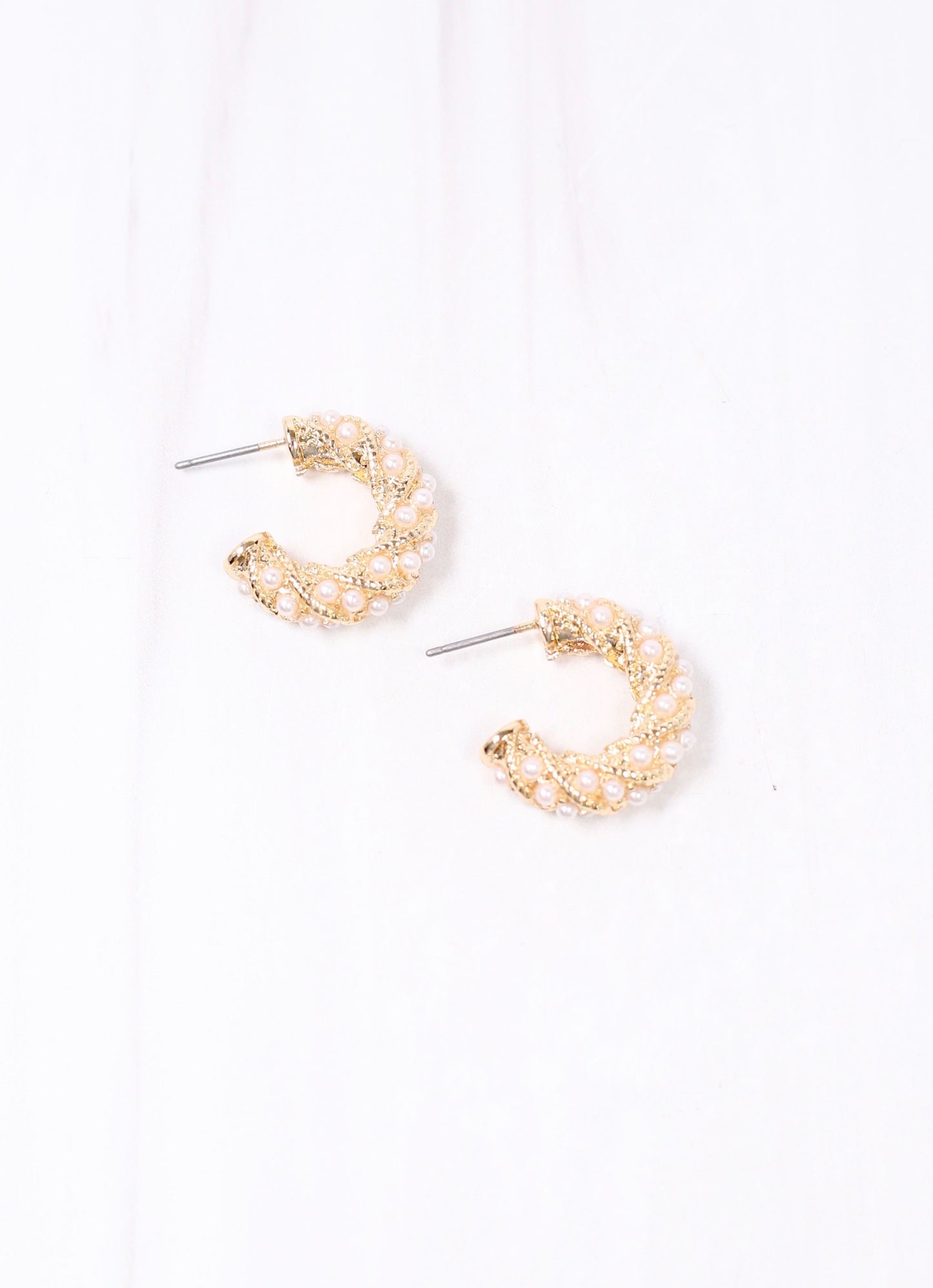 Caulifield Pearl Hoop Earring GOLD