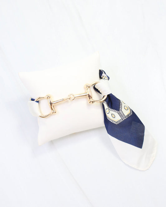 Lana Horsebit Scarf Bracelet Navy