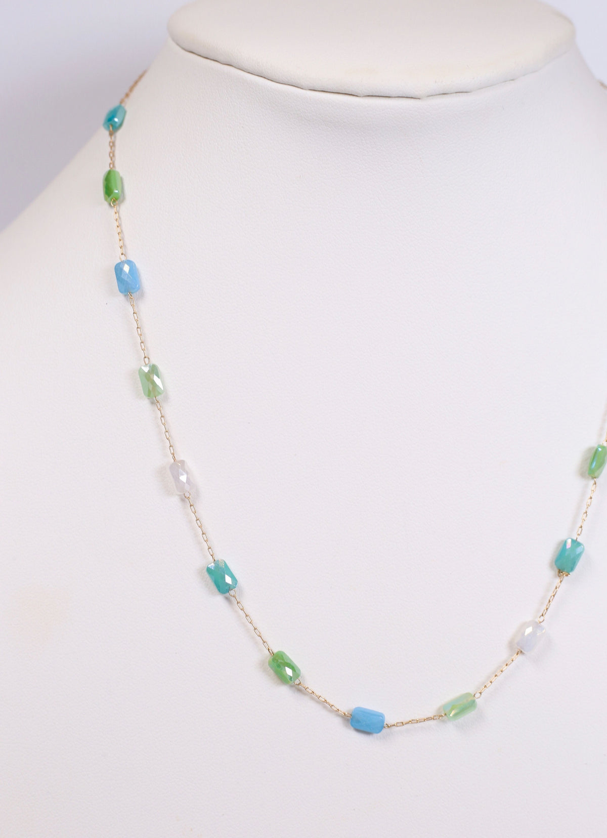 Fairway Glass Bead Necklace BLUE MULTI - Caroline Hill