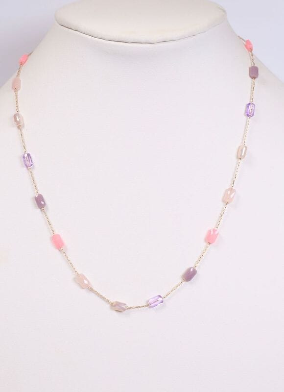 Fairway Glass Bead Necklace PINK MULTI - Caroline Hill