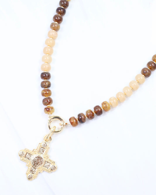 Brandon Cross Charm Gold