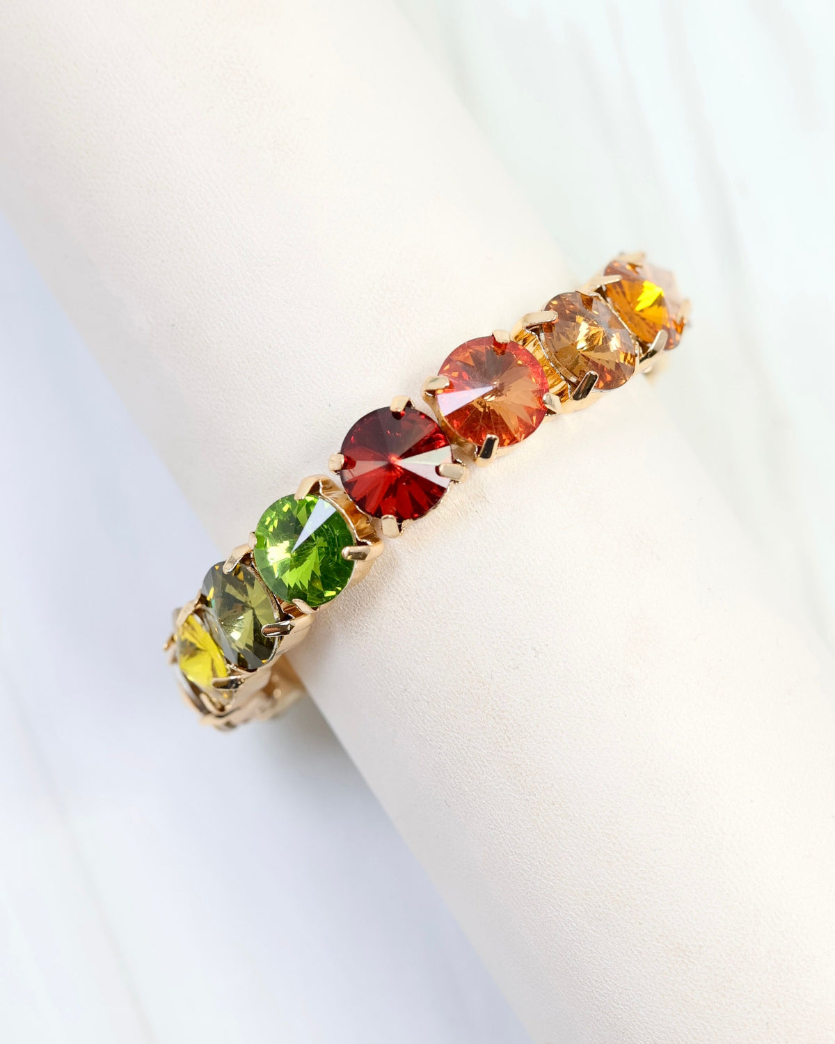 Harper Rhinestone Bracelet Olive Multi