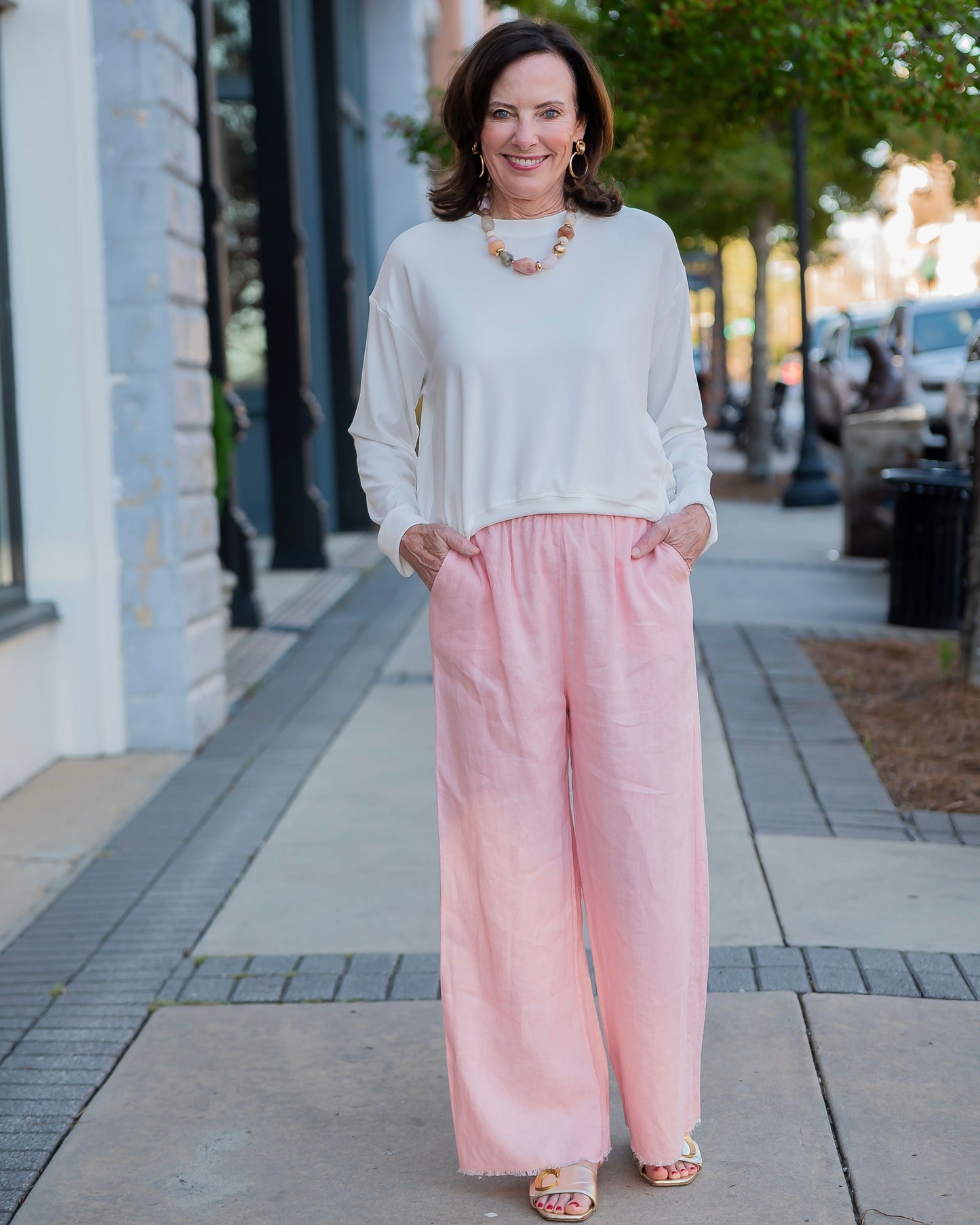 Jen Asymmetric Hem Lightweight Sweatshirt