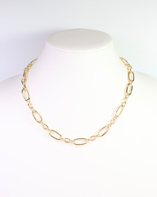 Norwalk Oval Link Necklace Gold