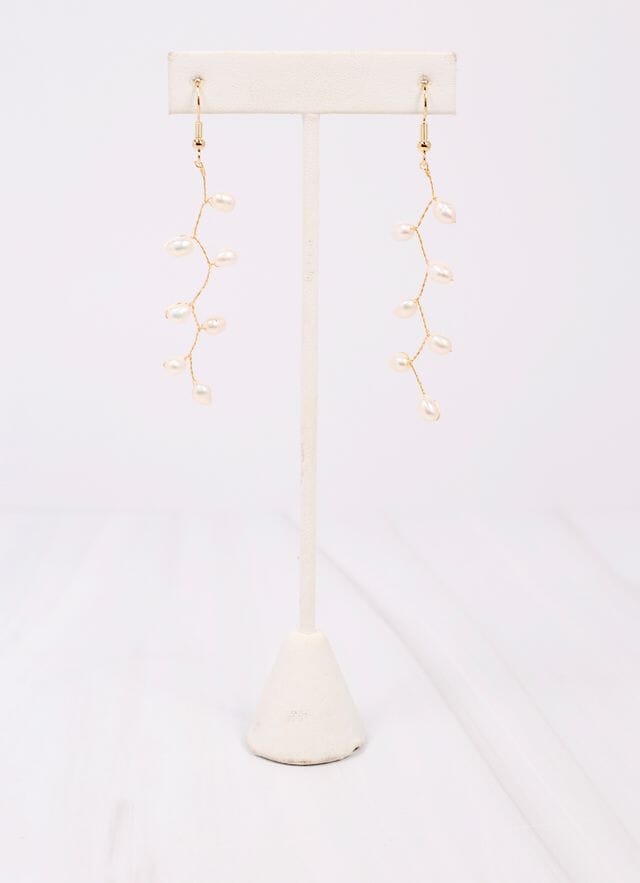 Fiennes Pearl Drop Earring CREAM - Caroline Hill