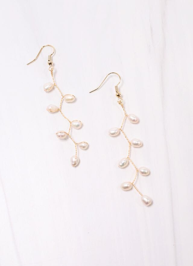 Fiennes Pearl Drop Earring CREAM - Caroline Hill