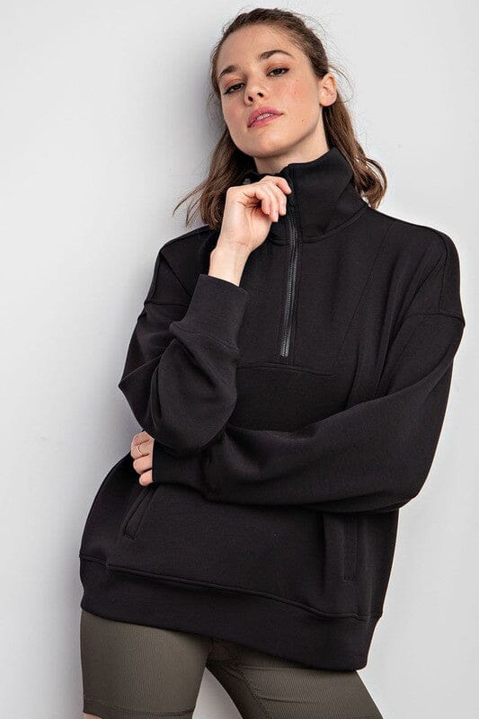 Find Yourself Black Mock Neck Pullover - Caroline Hill