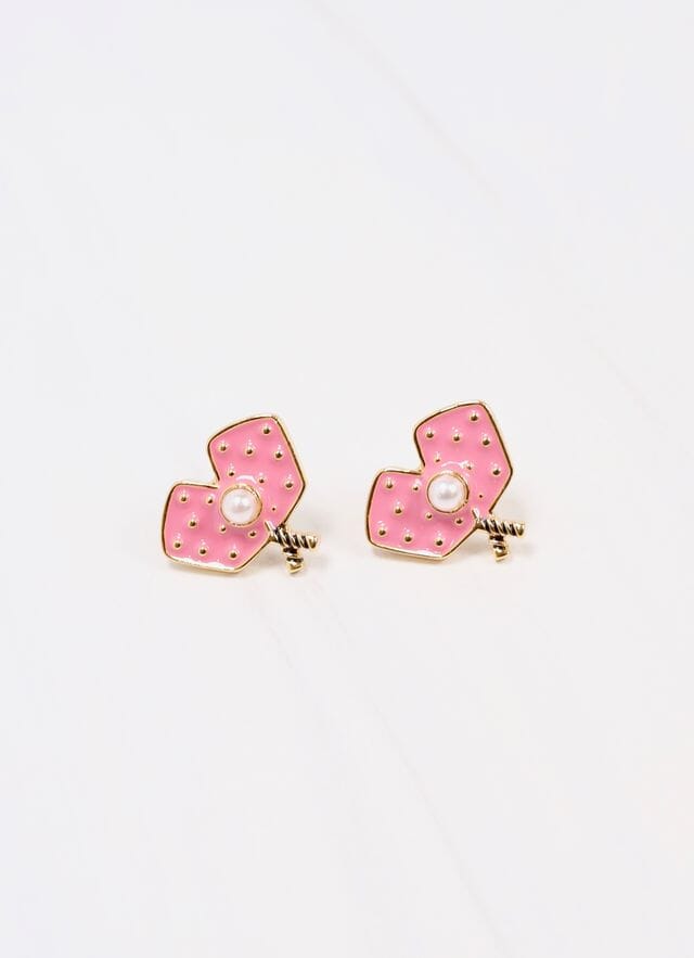 First Serve Pickleball Paddle Earring PINK - Caroline Hill