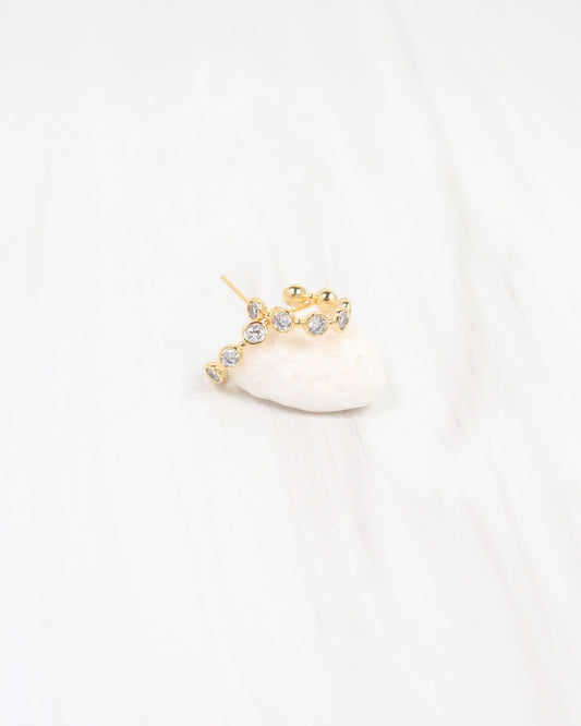 Missoula CZ Lined Hoop Earring WR Gold