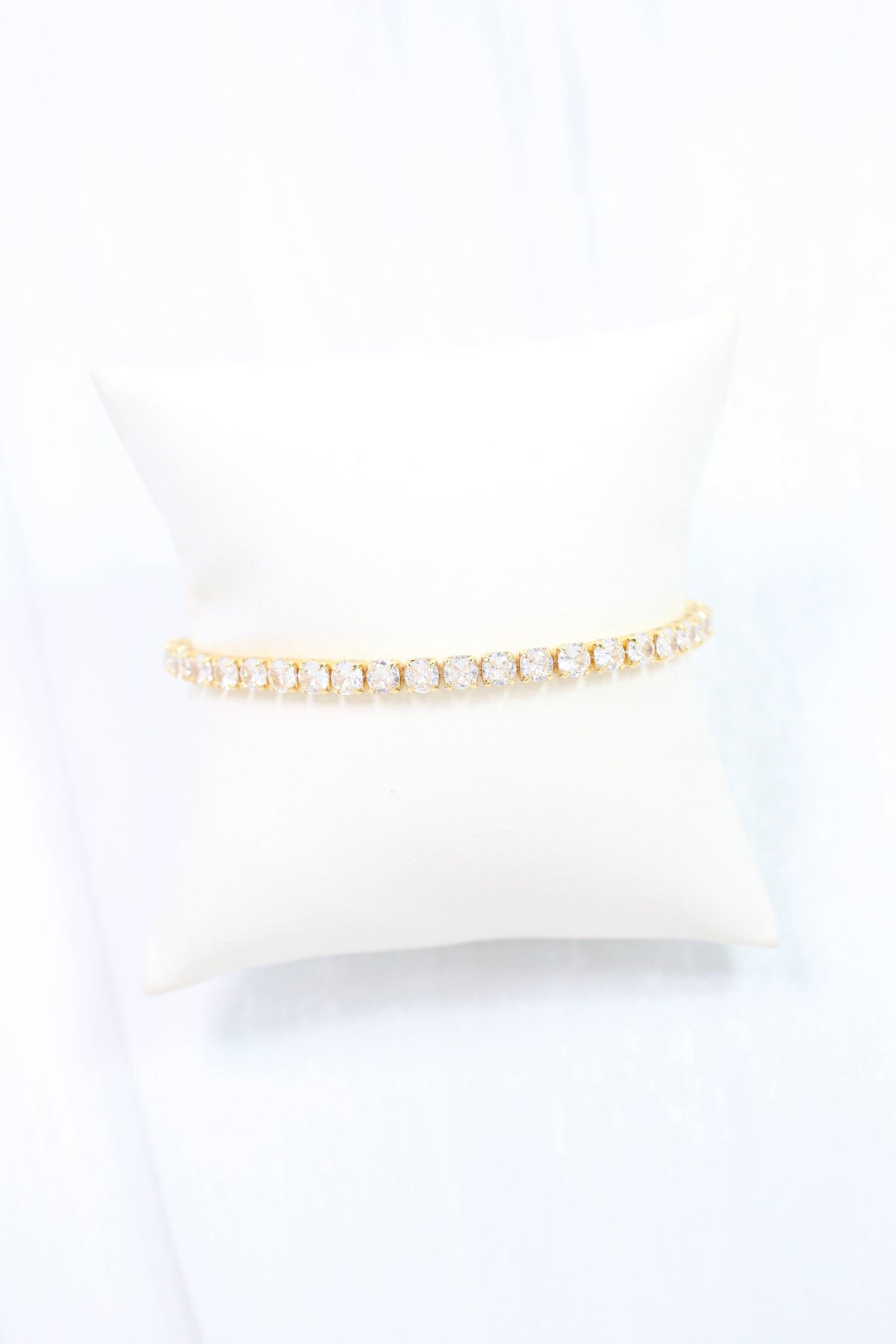 Luna Large CZ Tennis Bracelet WR Gold
