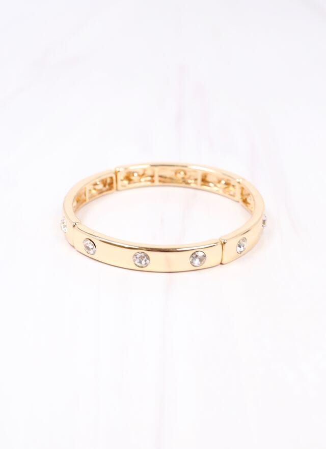 Fleischman CZ Stretch Bracelet GOLD - Caroline Hill