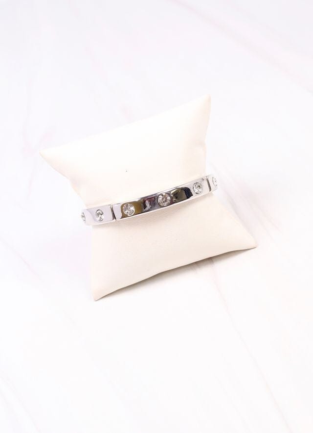 Fleischman CZ Stretch Bracelet Silver - Caroline Hill