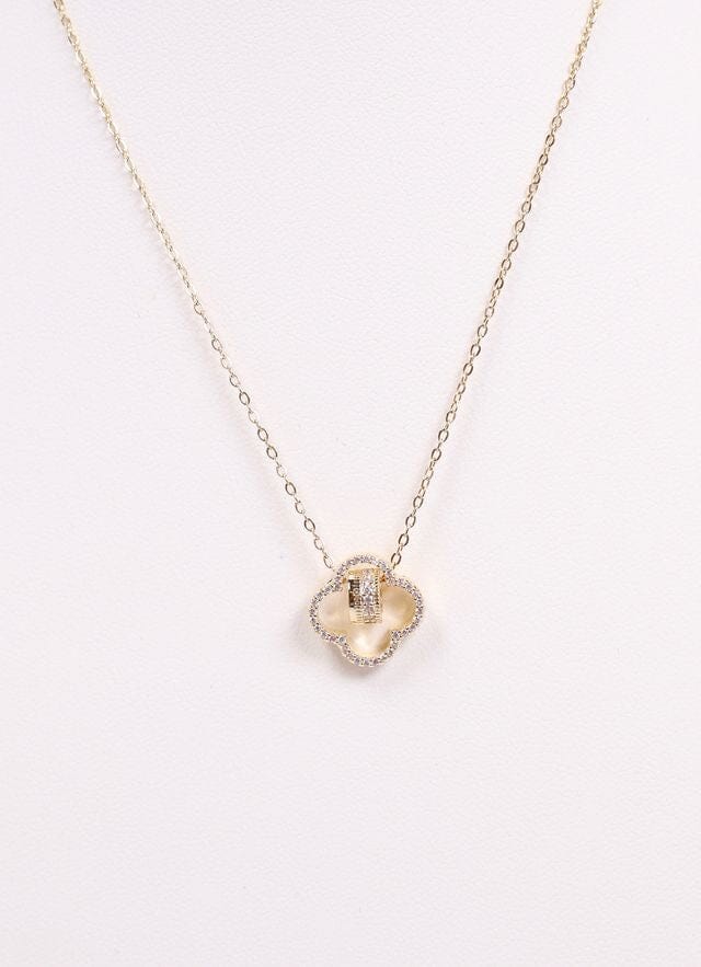 Fleming CZ Clover Necklace GOLD - Caroline Hill