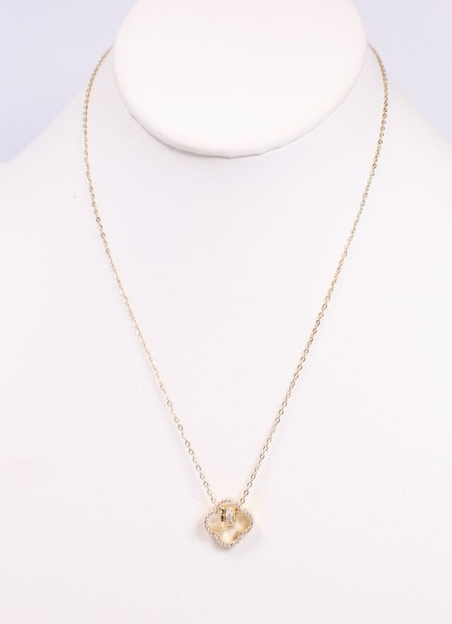 Fleming CZ Clover Necklace GOLD - Caroline Hill