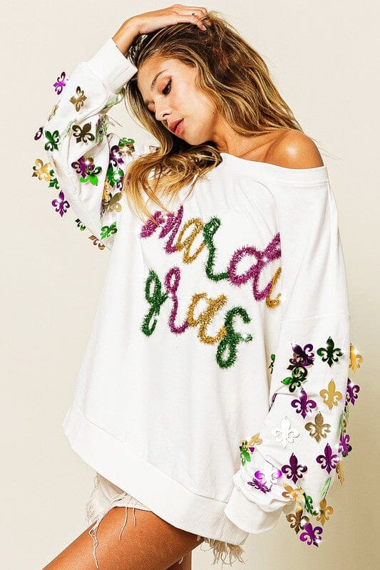 Fleur De Lis Mardi Gras Top - Caroline Hill