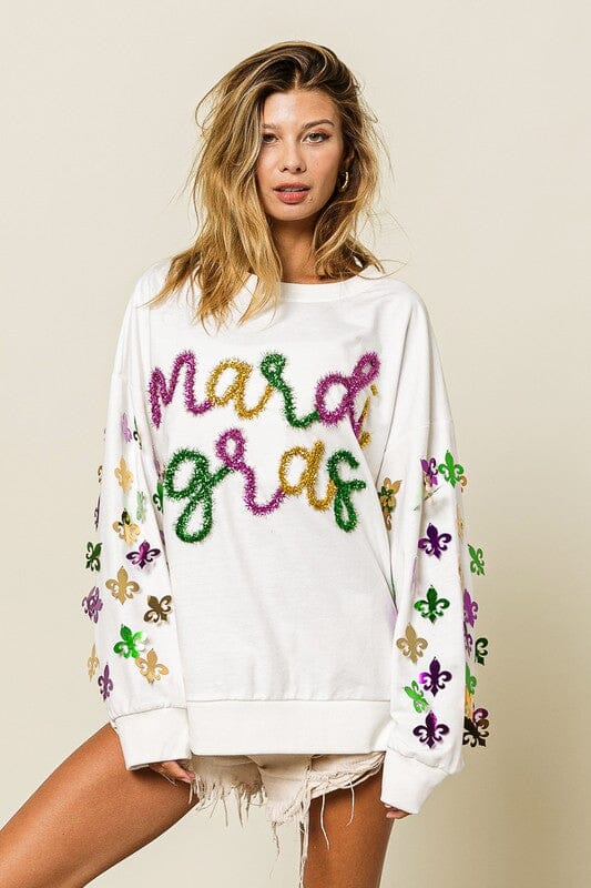 Fleur De Lis Mardi Gras Top - Caroline Hill