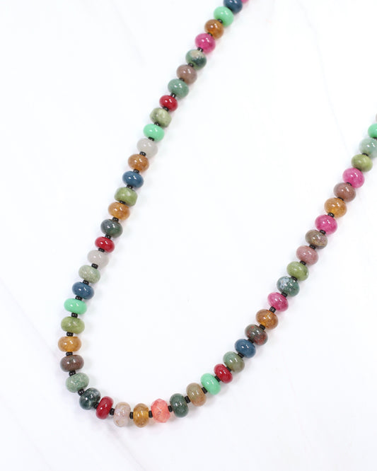 Riviera Beaded Necklace Green Multi