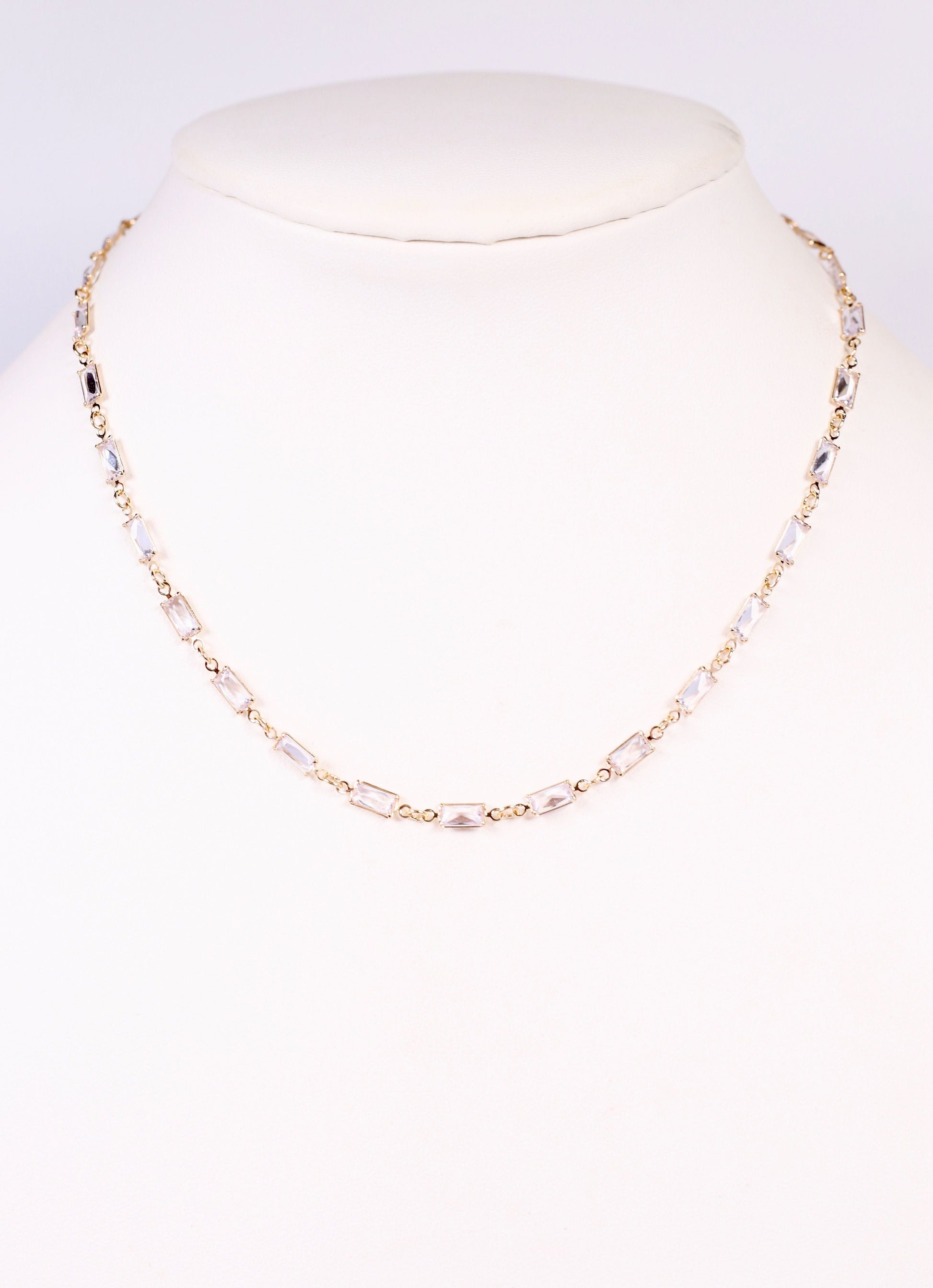 Fonda Crystal Choker Necklace GOLD - Caroline Hill