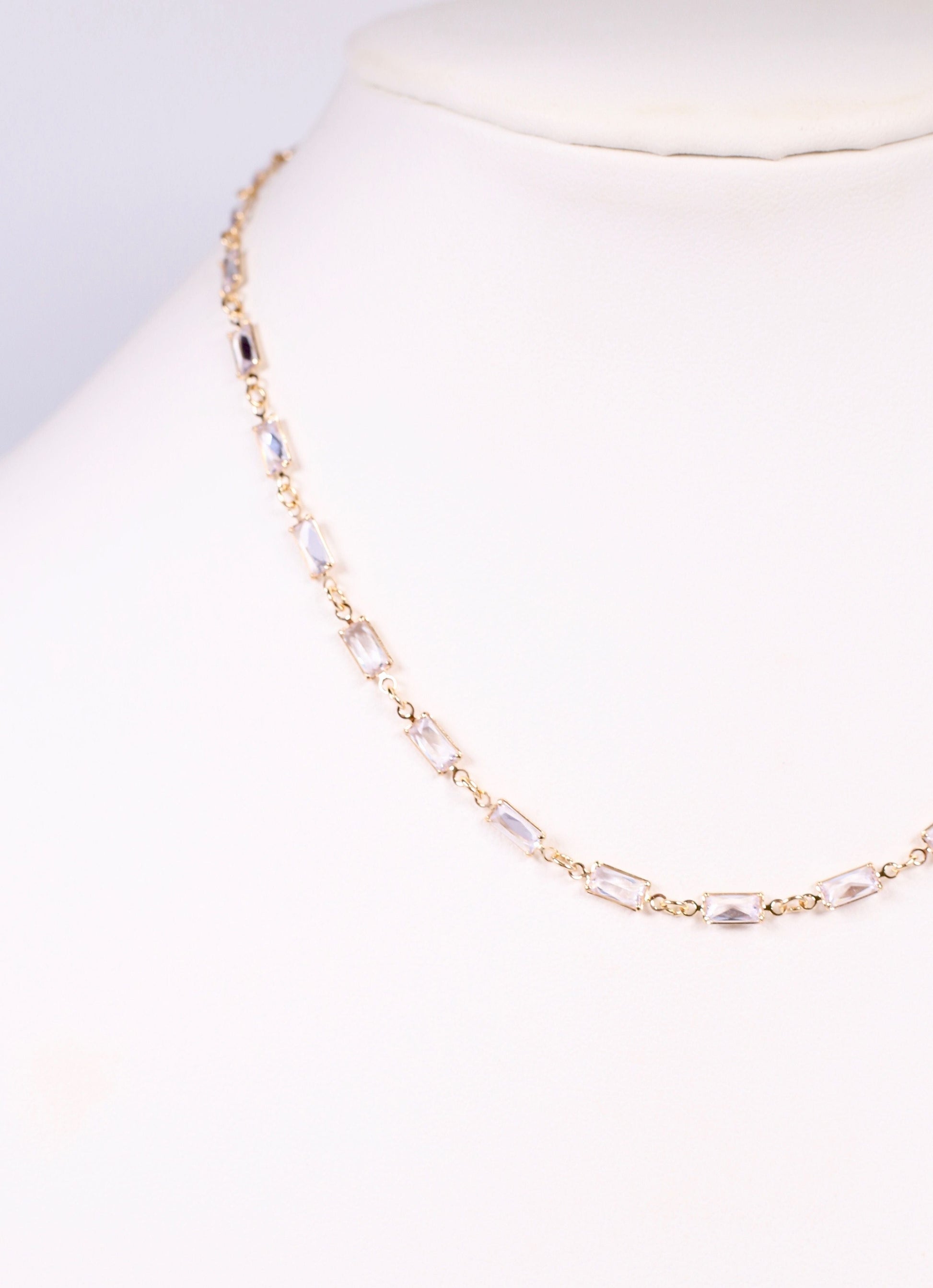 Fonda Crystal Choker Necklace GOLD - Caroline Hill