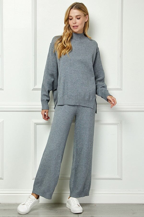 Forward My Calls Grey Sweater Set - Caroline Hill