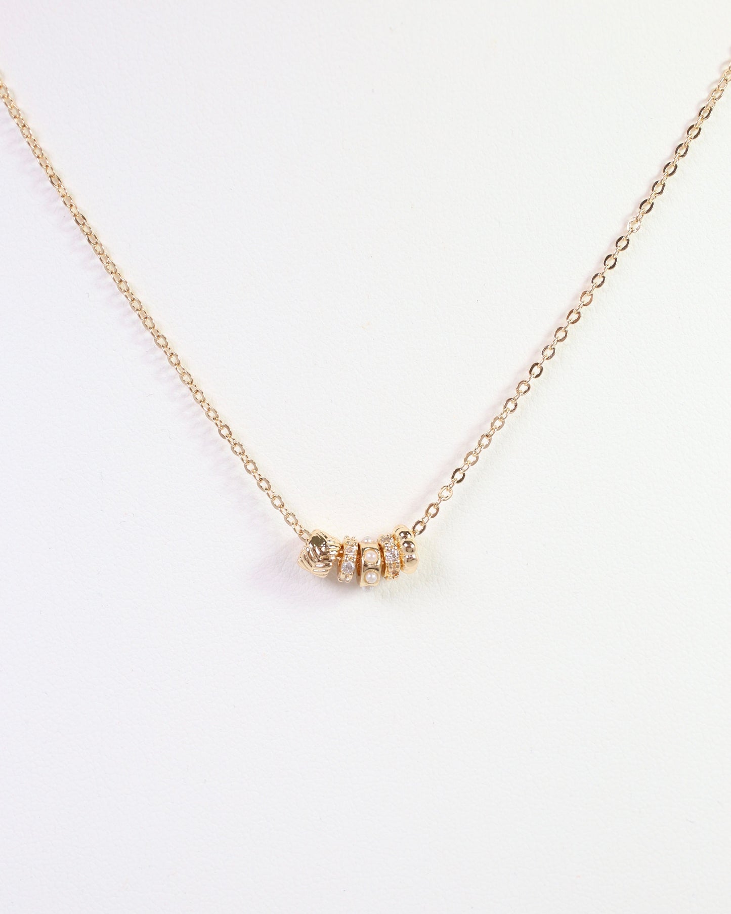 Bridgeton Rondelle Charm Necklace WR Gold