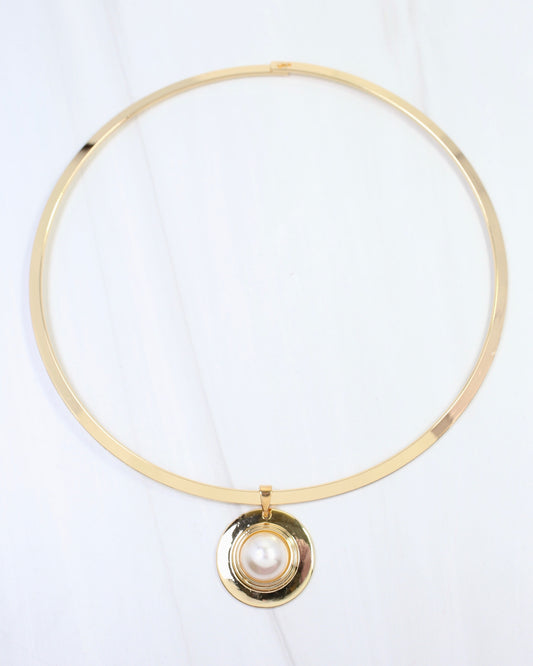Nyack Pearl Choker Necklace Gold