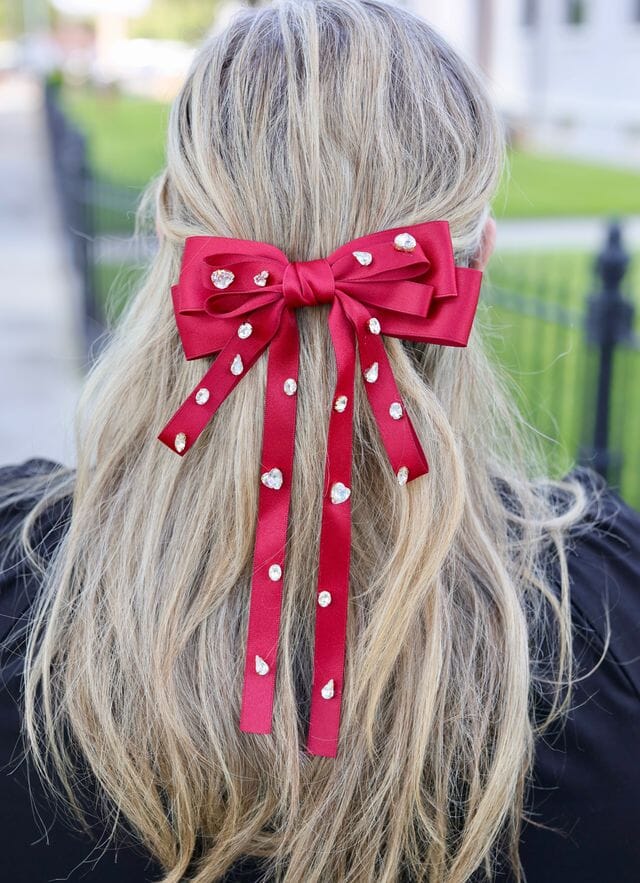 Futrelle CZ Hair Bow BURGUNDY - Caroline Hill