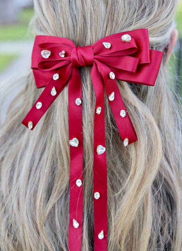 Futrelle CZ Hair Bow BURGUNDY - Caroline Hill