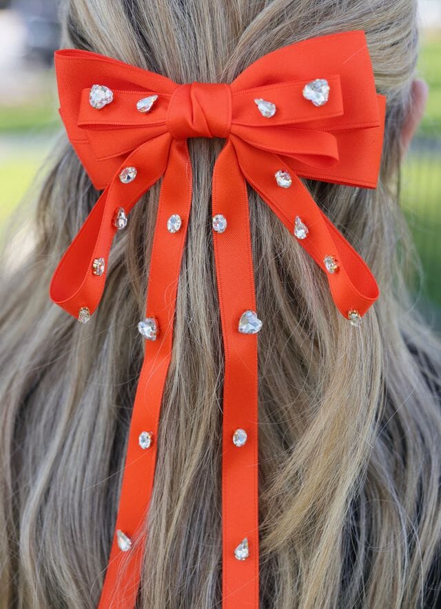 Futrelle CZ Hair Bow ORANGE - Caroline Hill