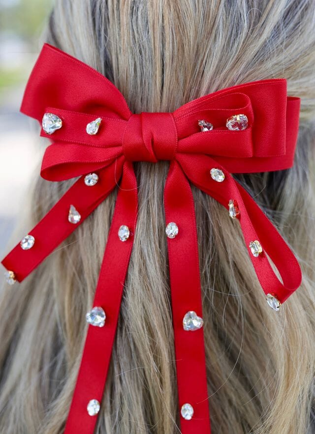 Futrelle CZ Hair Bow RED - Caroline Hill