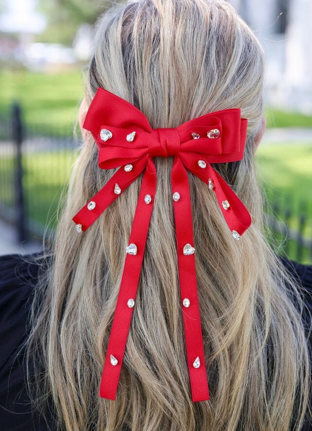 Futrelle CZ Hair Bow RED - Caroline Hill